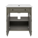 Vintage Bathroom Vanity With Sink, Rustic Cabinet With Soft Close Doors by HouseOfZazla