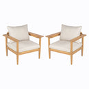 Terassi Outdoor Lounge Chair Set of 2 with Cushions - Beige / Light Teak
