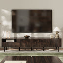 78" TV Stand With Storage Cabinets For Living Room - Walnut by HouseOfZazla