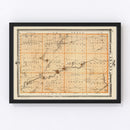 Vintage Map of Adams County, Iowa 1875