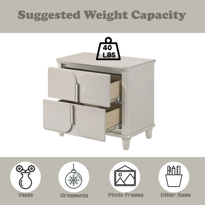 Laveda - Nightstand - Pearl White, photo 3 of 6