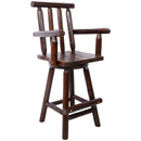 Rustic Bar Stool, Fir Wood Construction, Wide Armrest by HouseOfZazla