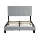 Queen Size Upholstered Platform Bed Frame With Pull Point Tufted Headboard, Strong Slat Support, Mattress Foundation, No Box Spring Needed - Gray by HouseOfZazla