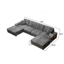 U-Shaped Convertible Sofa, 4 Seater Large Living Room Lounge by HouseOfZazla