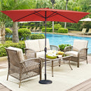 6.5FT x 10FT Patio Umbrella Outdoor Red Uv Protection
