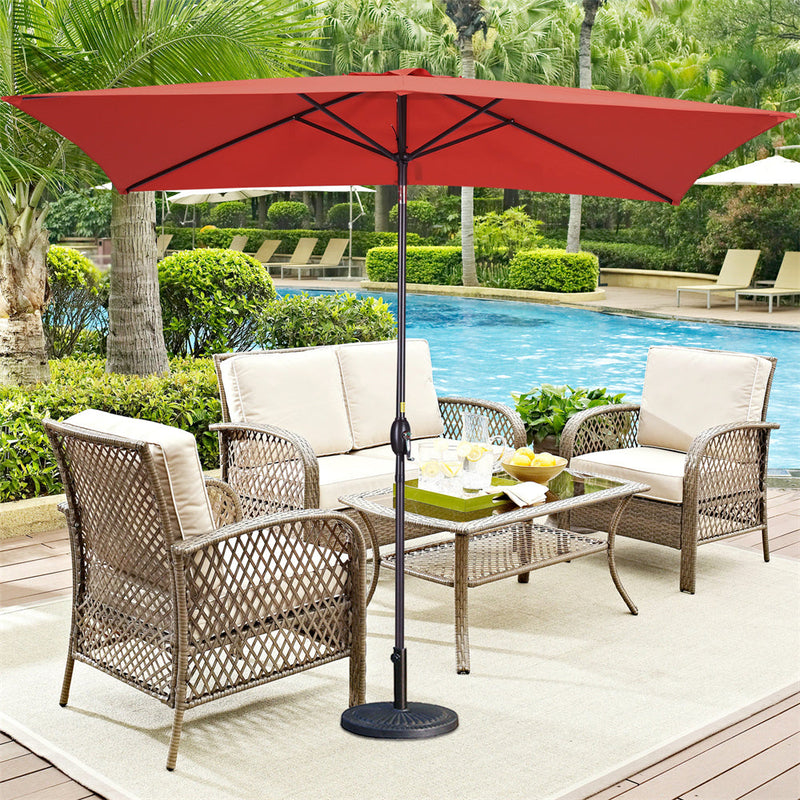 6.5FT x 10FT Patio Umbrella Outdoor Red Uv Protection