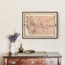 Vintage Map of Mills County, Iowa 1875