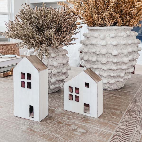 Wooden Village Houses, Pick Your Color | Set of 2