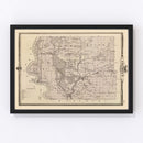 Vintage Map of Fremont County, Iowa 1875