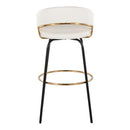 Jie - Fixed Height Contemporary Barstool With Swivel Round Footrest (Set of 2)
