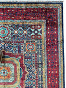 Hand-Knotted Mamluk Wool Rug – 8'4" x 9'9" – Intricate Geometric Masterpiece