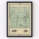 Vintage Map of Page County, Iowa 1875