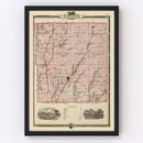 Vintage Map of Taylor County, Iowa 1875