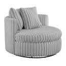 Mindy - Oversized Swivel Barrel Chair - Gray by HouseOfZazla