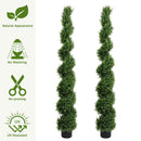 6FT Two-Tone Spiral-Shaped Potted Cedar Tree Set