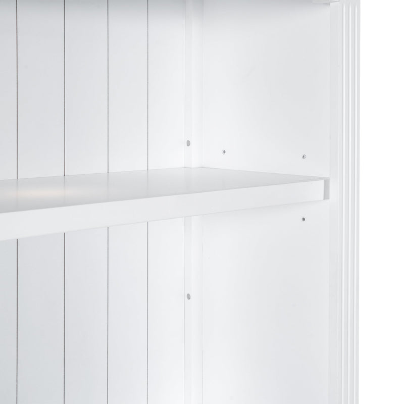 83.4"Tall Bookshelf with Writing Desk, Modern Bookcase with Study Desk, Workstation with Storage Shelf,Storage Bookcase with Open Shelves and LED Lighting for Living Room,Home Office,White