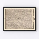 Vintage Map of Davis County, Iowa 1875