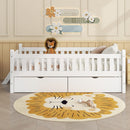 Platform Bed With Guardrail And 2 Drawers by HouseOfZazla