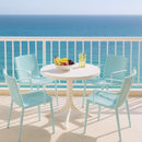 4 Modern Stackable Plastic Armchair Matched With Round Table by HouseOfZazla