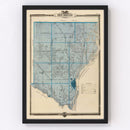 Vintage Map of Des Moines County, Iowa 1875