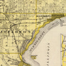 Vintage Map of Lee County, Iowa 1875