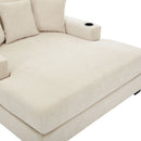 Oversized Chaise Lounger Modern Style Sofa Couch With Pillows, Charge Station & Cup Holders by HouseOfZazla