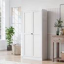 Metal Kitchen Pantry Cabinet With Adjustable Storage And 4 Heavy Duty Shelves - White by HouseOfZazla