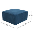 Upholstered Square Ottoman,Navy Blue
