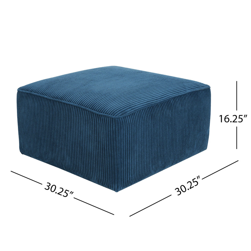 Upholstered Square Ottoman,Navy Blue