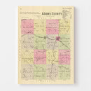 Vintage Map of Adams County, Nebraska 1885