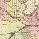 Vintage Map of Dakota County, Nebraska 1885