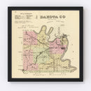 Vintage Map of Dakota County, Nebraska 1885