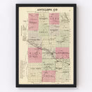 Vintage Map of Antelope County, Nebraska 1885