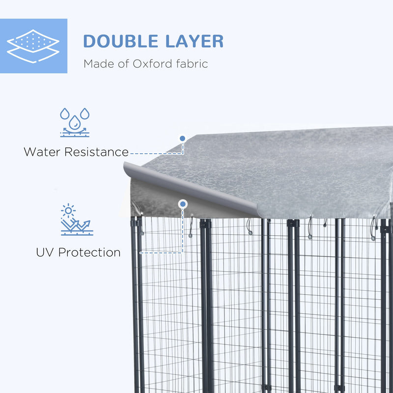 6' x 4' x 6' Dog Playpen Outdoor, Dog Kennel Dog Exercise Pen with Lockable Door, Water-resistant Canopy, for Medium and Large Dogs