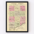 Vintage Map of Golfax County, Nebraska 1885