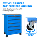Rolling Metal Tool Chest with 5 Drawers, Blue