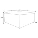 Marlowe - Upholstered Square Ottoman With Soft Sheen - Ivory by HouseOfZazla