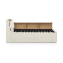 Upholstered Daybed With Storage Headboard, Wireless Charging, LED Lights by HouseOfZazla