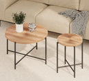 Radial - Pattern Coffee And End Table Set Waterproof Cover, Distressed Cylindrical Design (Set of 2) by Unique Piece Furniture