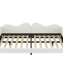 Upholstered Daybed, Sherpa Fabric Sofabed With Cloud-Shaped Backrest
