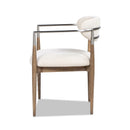 Artemis - Mixed Material Upholstered Dining Arm Chair - Warm White by HouseOfZazla