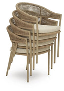 Orchard Beach - Arm Chair With Cushion (Set of 4) - Beige by Unique Piece Furniture