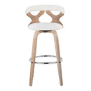 Gardenia - Contemporary Fixed Height Barstool With Swivel With Round Footrest (Set of 2) by HouseOfZazla