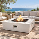 50,000 BTU Square MGO Fire Table Tank Outside
