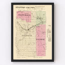 Vintage Map of Stanton County, Nebraska 1885