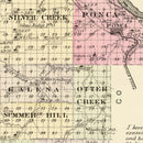 Vintage Map of Dixon County, Nebraska 1885