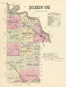Vintage Map of Dixon County, Nebraska 1885