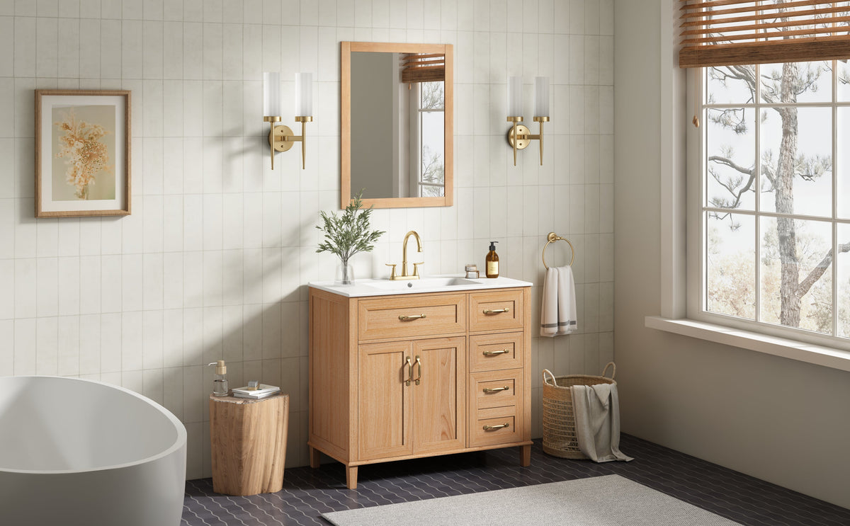 36" Bathroom Vanity with Ceramic Sink, photo 3 of 10