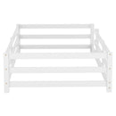 Twin Size Montessori Floor Bed With Fence - White by HouseOfZazla