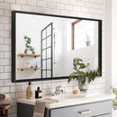 Rectangular Bathroom Mirror Square Angle Metal Frame Wall Mounted Hanging Plates Wall Mount Mirror For Bathroom (Horizontal & Vertical) by HouseOfZazla